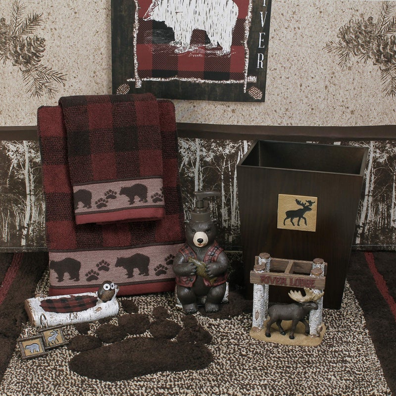 SKL Home Yellowstone Sundance 100% Cotton Premium Hand Towel, 500 GSM, Soft & Absorbent, Plaid/Buffalo Check, Red - Image 3